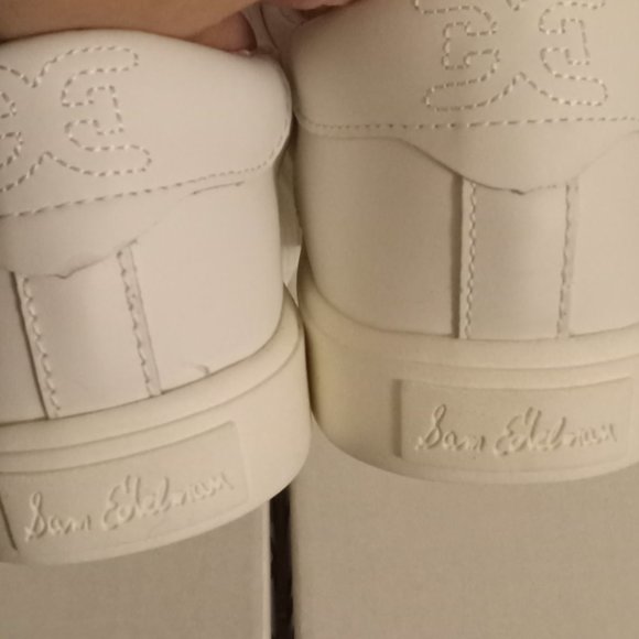 Sam Edelman New York Poppy white leather Low Top Sneakers lace up shoes sz 7 - Picture 4 of 7